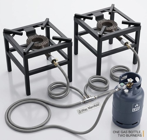 Long leg cast iron gas - long, burner