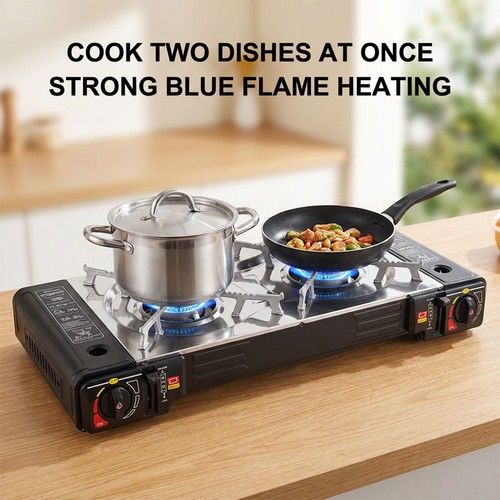 Portable double burner camping - burner,