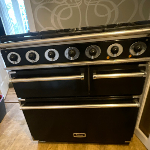 Falcon black freestanding gas - black,