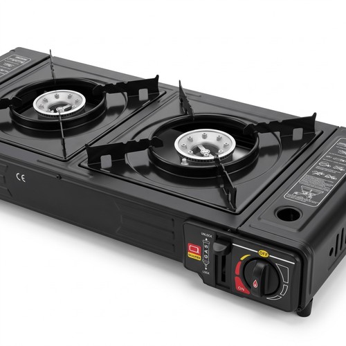 Double burner camping - burner, gas